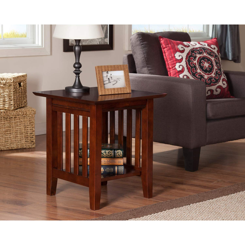 AFI Atlantic Furniture AH14204 Mission End Table Walnut - Diamond Home USA