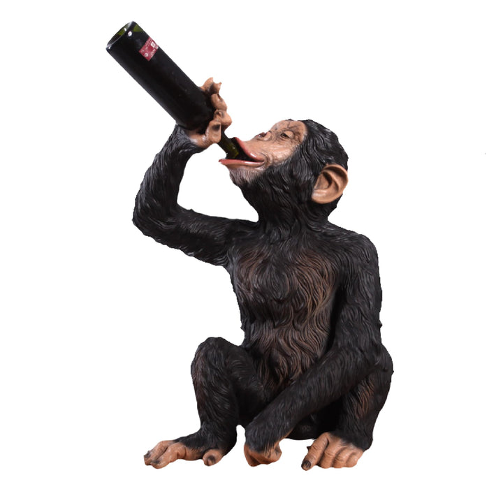 AFD Home Boozy Chimp Bottle Holder Unique Wine Decor Funny Chimp Statue 19