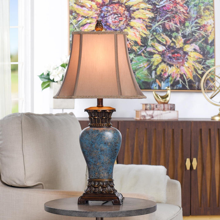 Stylecraft Home Collection L31354BDS Signature Table Lamp Blue and Brown