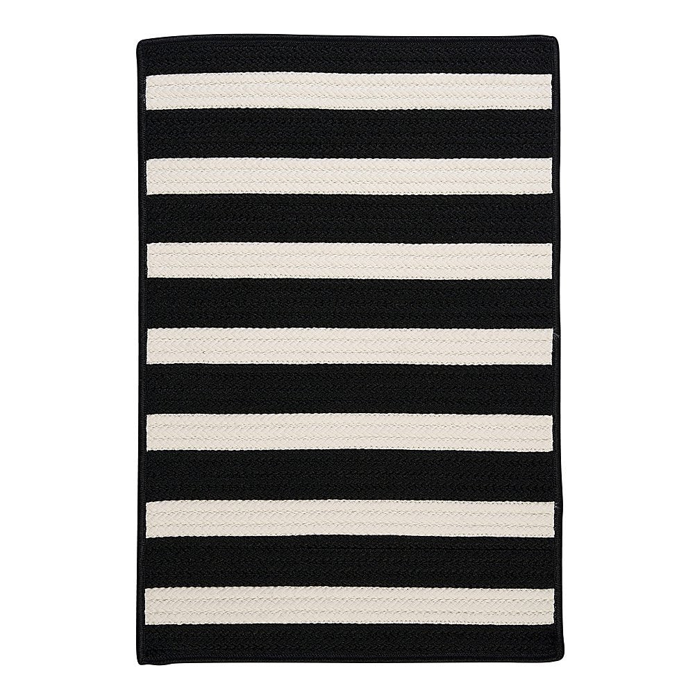 Stripe It Rug 3 by 5-Feet Black White 3' x 5' - Black White