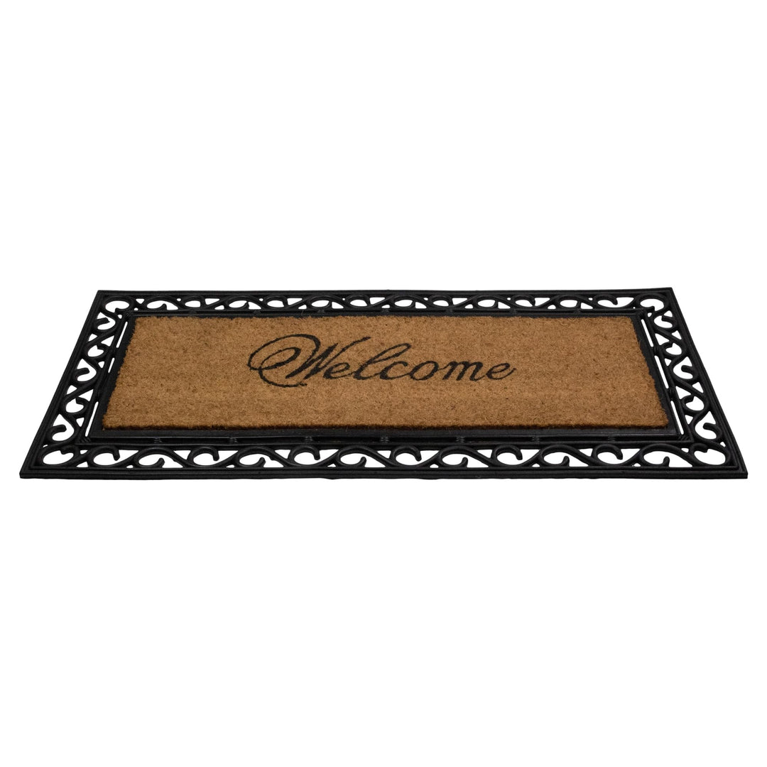 Black and Natural Coir ctangular Welcome Doormat 22" X 48" 48 Brown Classic