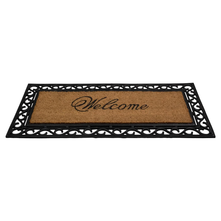 Black and Natural Coir ctangular Welcome Doormat 22" X 48" 48 Brown Classic