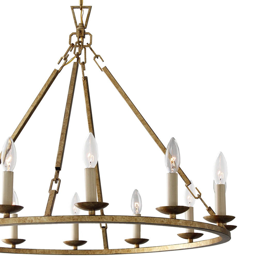 AA Warehousing 12-Light Constance Candlestick Chandelier in Antique Gold - Diamond Home USA