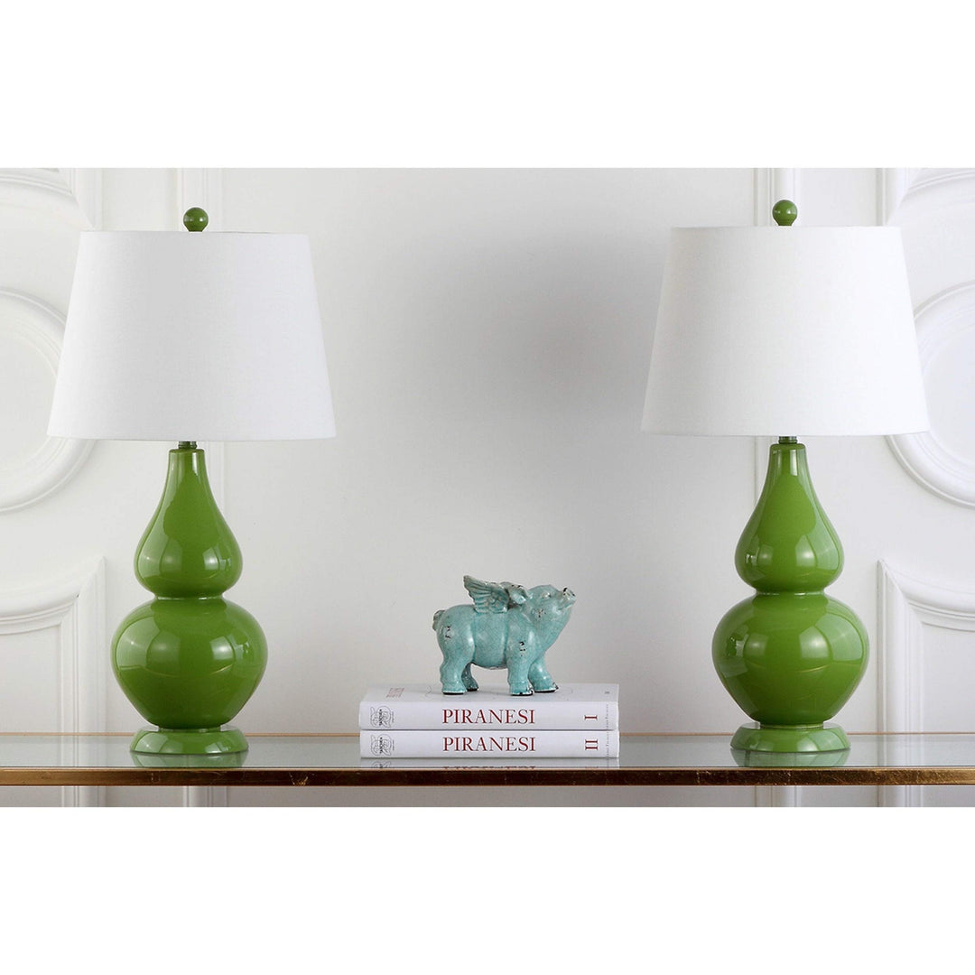 27-inch Double Green Table Lamp (Set of 2) Modern Contemporary Transitional