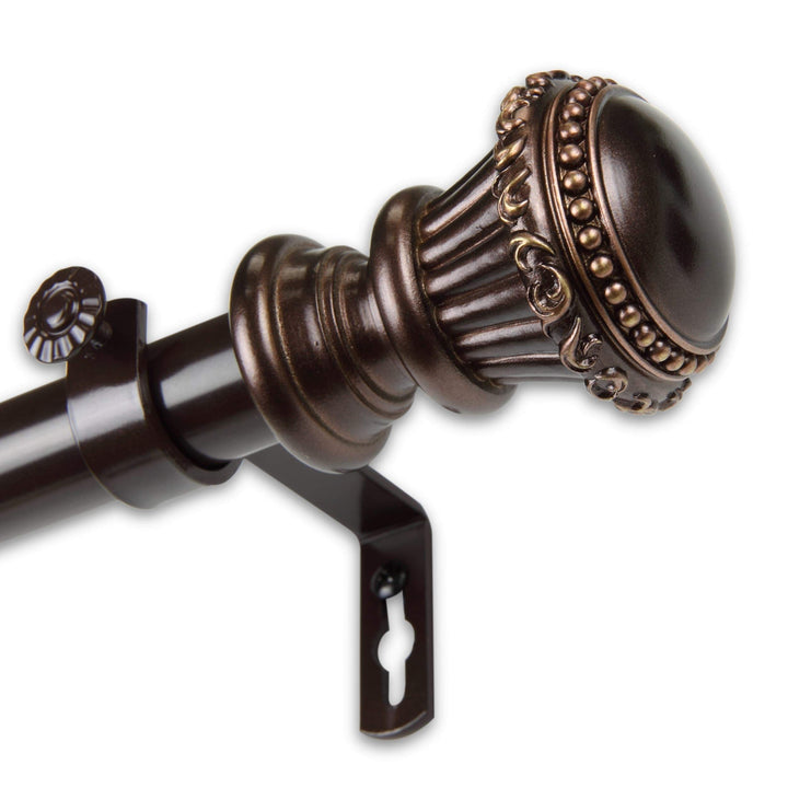 InStyleDesign Trinity 1 h Diameter Adjustable Curtain Rod Bronze 48 to 84 48 to 84 inches - bronze