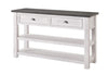 Martin Svensson Home Monterey Solid Wood Sofa Console Table White with Grey Top White Stain and Grey