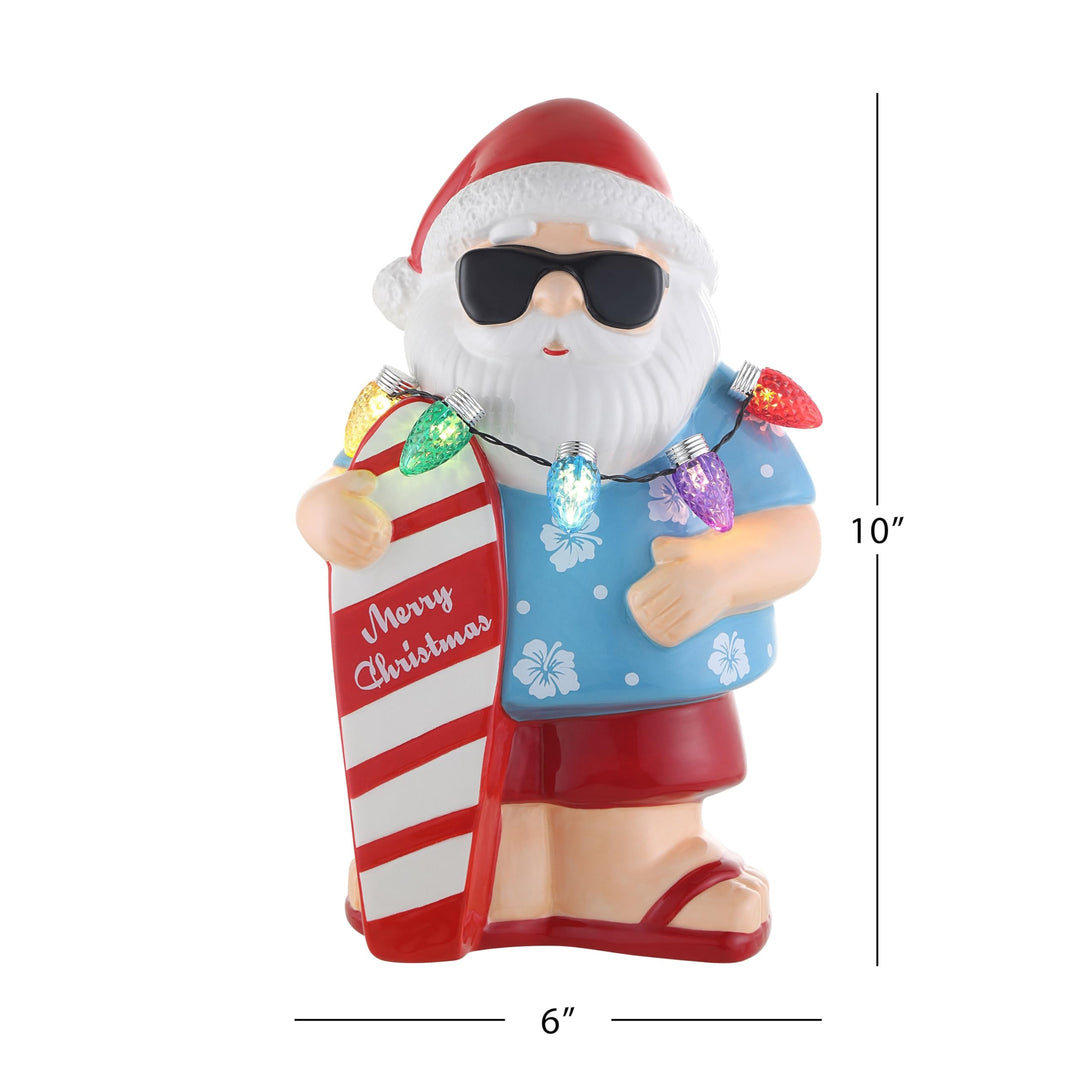 10" Ceramic Beach Santa Red - Diamond Home USA