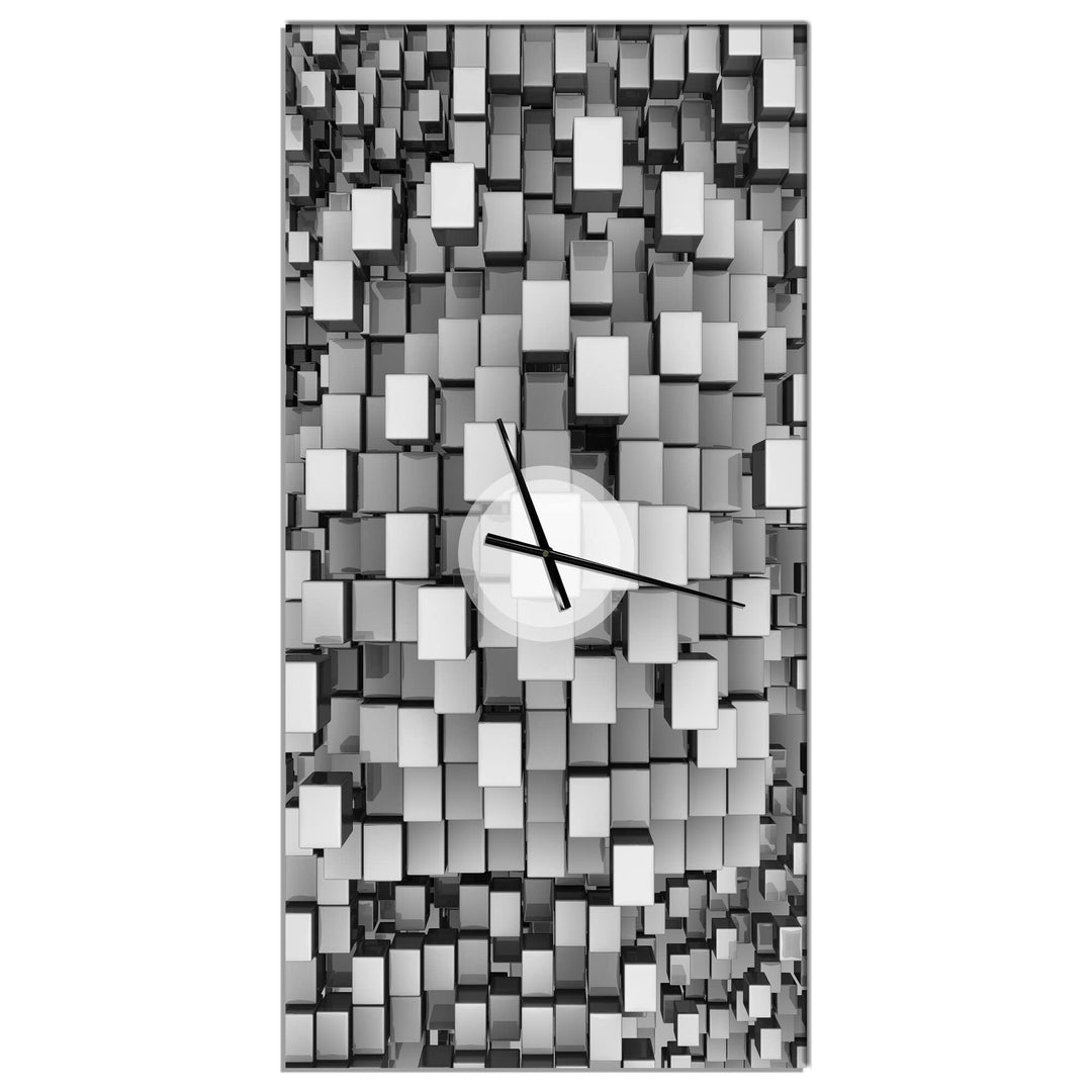 Design Art Designart 'Black and Grey Cubes' Oversized Modern all Clock 30 in.