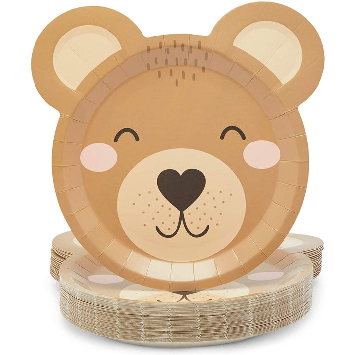 Bear Paper Plates Baby Shower Decorations (9 X 10 In 48-pack) Brown Animal