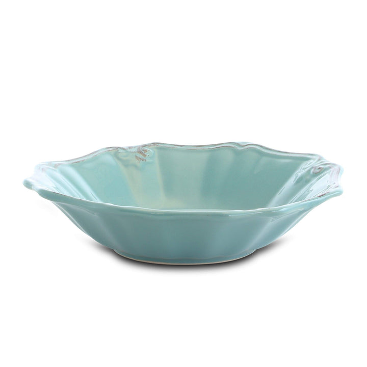 Beveled Edge 20 Piece Dinnerware Set In Turquoise Blue Textured Casual Round