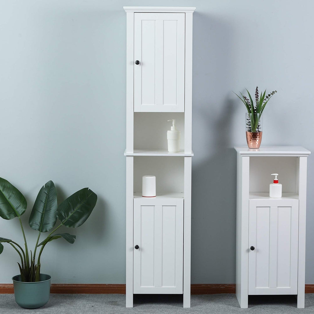 Tall Tower Bathroom 66.9in.h Cabinet in White Traditional MDF Painted Includes