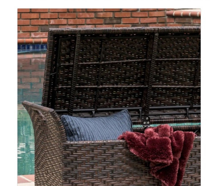 Christopher Knight Home Wing Outdoor Wicker Storage Bench