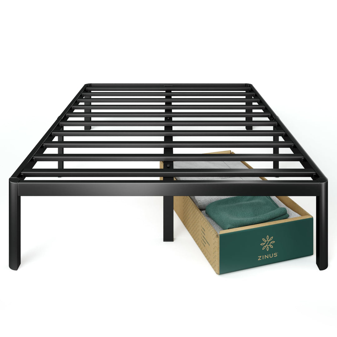 ZINUS Van 16 Inch Metal Platform Bed Frame / Steel Slat Support / No Box Queen