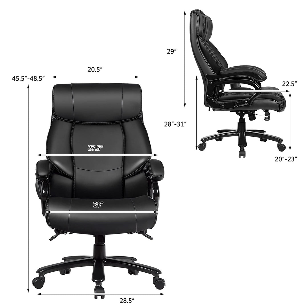 Ergonomic Office Chair Rolling Executive Massage with Pu Leather Black Modern