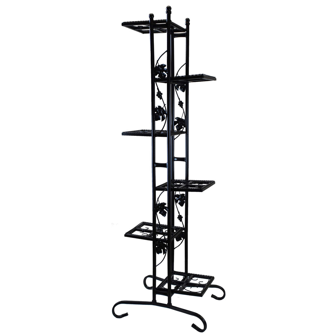 6 Tier Metal Wrought Iron Plant Stand Six Level Planter Holder Standing Flower