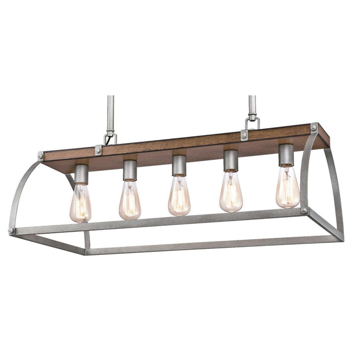 Westinghouse 6351700 Oak Lane Five-Light Indoor Chandelier Barnwood & Galvanized