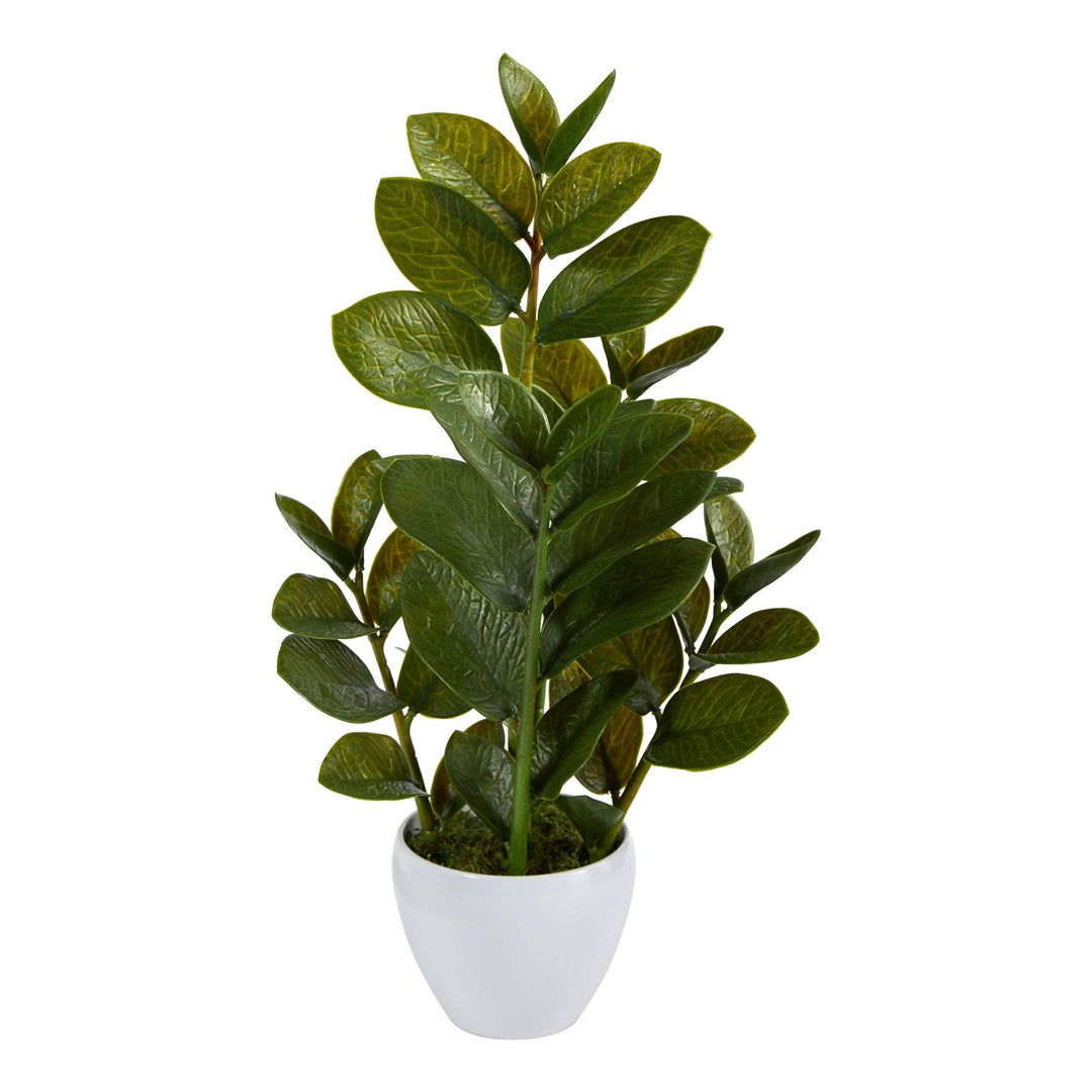 22" Artificial Plant in White Planter 4.5"