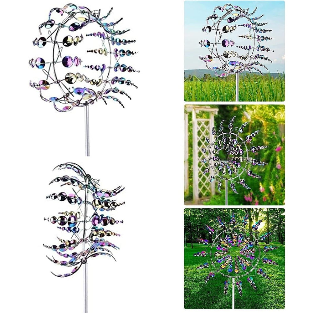 3D Windmill Kinetic Metal Sculpture Wind Spinner Yard Garden Outdoor - Diamond Home USA