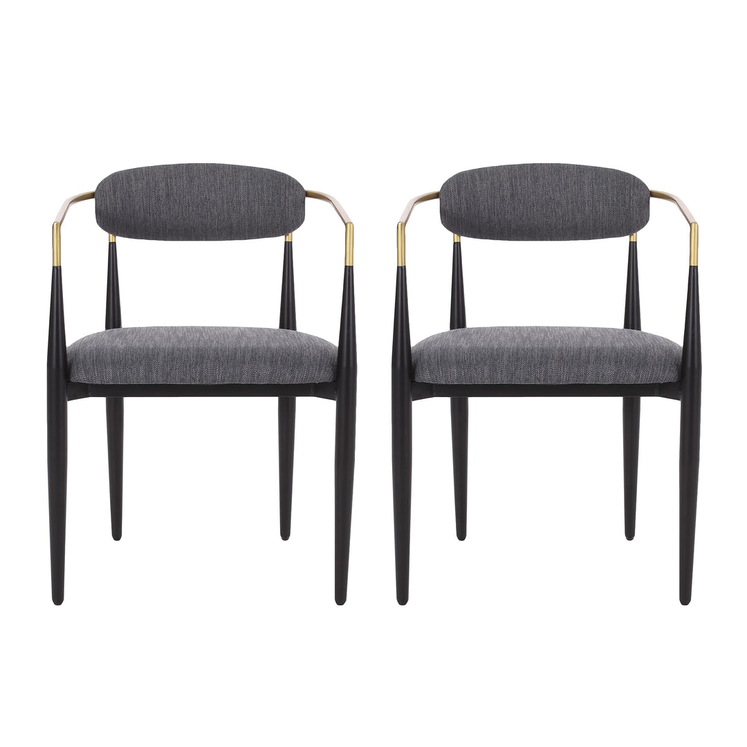 Christopher Knight Home Elmore Dining Chair 22.75 "W x 21.75 "D x 31.5 "H Charcoal/ Black/ Gold