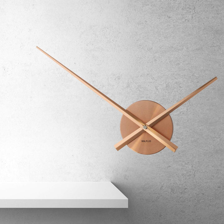 Minimal Wall Clock Copper Simple Home Art Brown Modern Contemporary Round