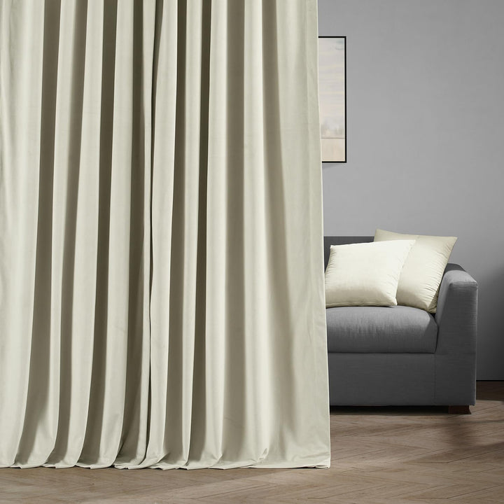 Exclusive Fabrics Extra Wide Velvet Off Blackout Curtain (1 Panel) - Luxurious Blackout Drapery for Enhanced Privacy