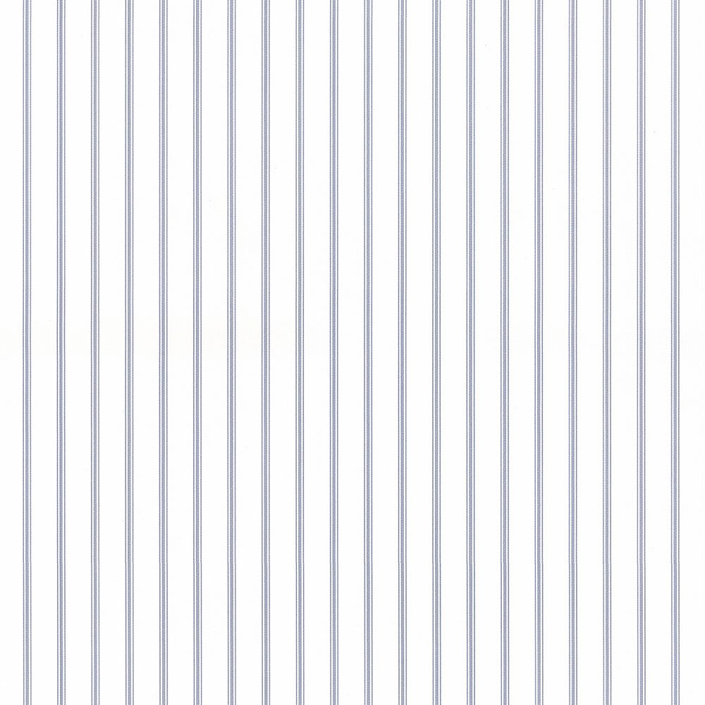 Norwall SY33929 Ticking Stripe Prepasted Wallpaper Light Blue Denim