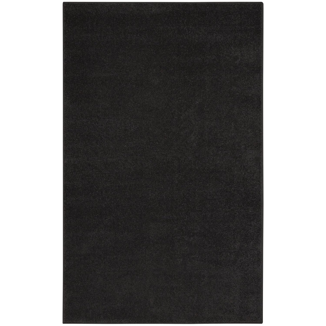 Nourison Essentials Indoor/Outdoor Black 3' x 5' Area Rug Easy Cleaning Non 3' x 5' - Black