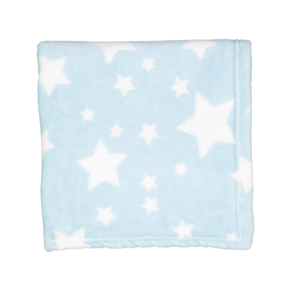 3 Stories Trading Co Plush Fleece Star Print Baby Blanket Grey - Diamond Home USA