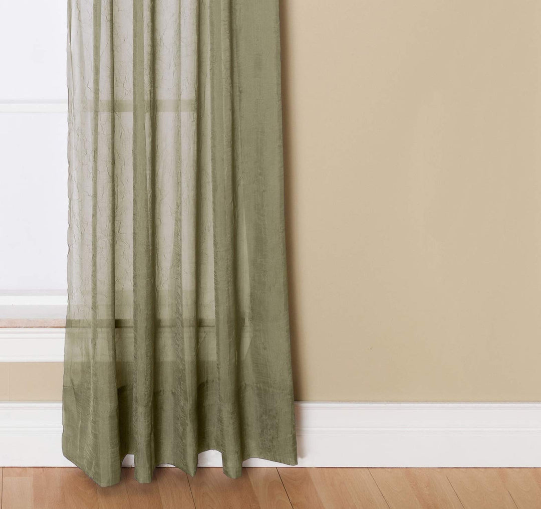 1 X Miller Preston 52"x84" Basil (Sage) Crushed Voile Rod Pocket Panel - Diamond Home USA