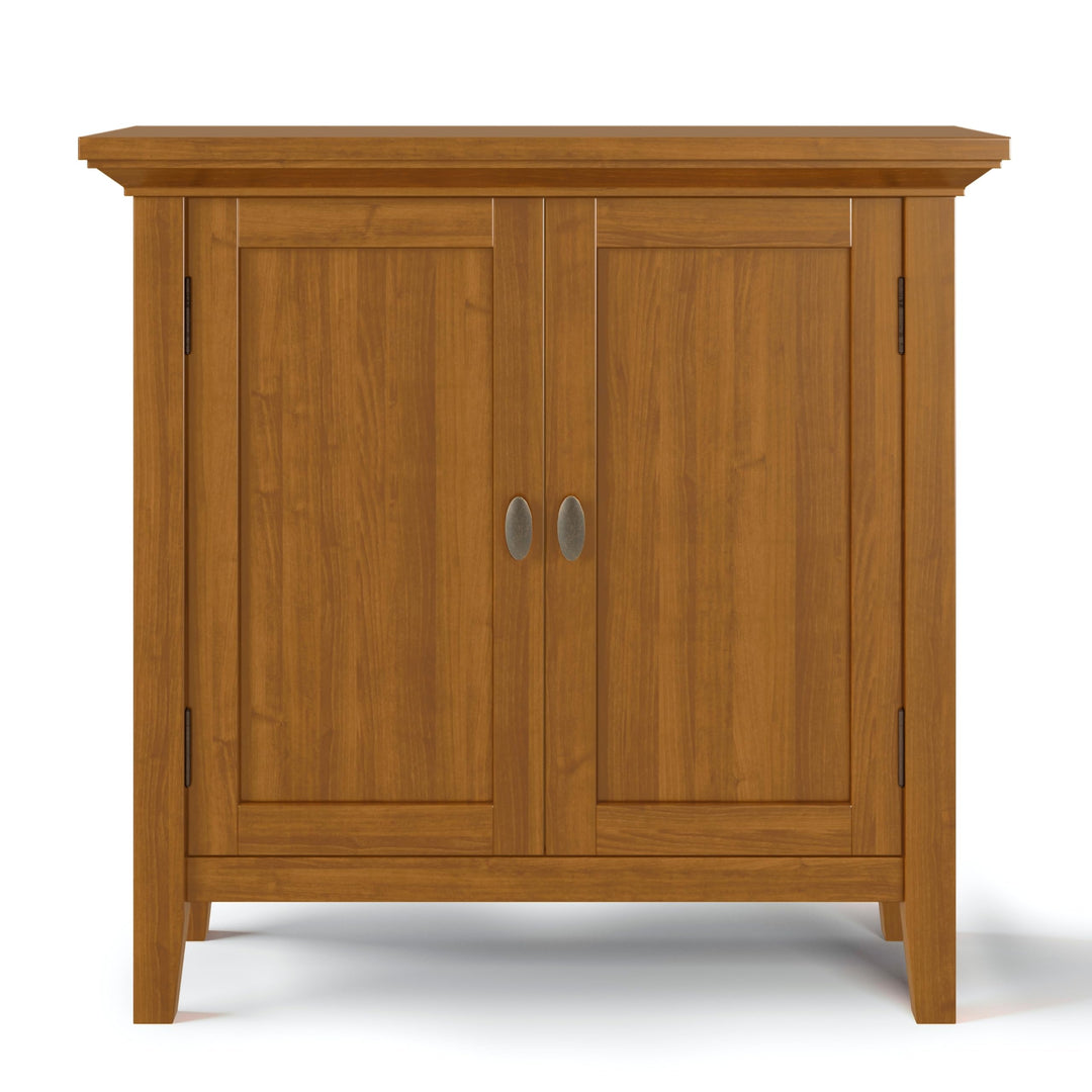 Wynden Hall Mansfield Solid Wood 32 inch Wide Transitional Low Storage Cabinet - Light Golden Brown