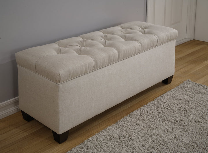 The Sole Secret Diamond Tufted Shoe Ottoman Storage Bench for Bedroom or Large