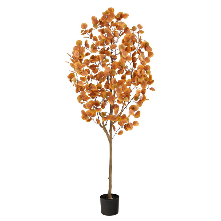 6' Autumn Eucalyptus Artificial Tree Black Handmade