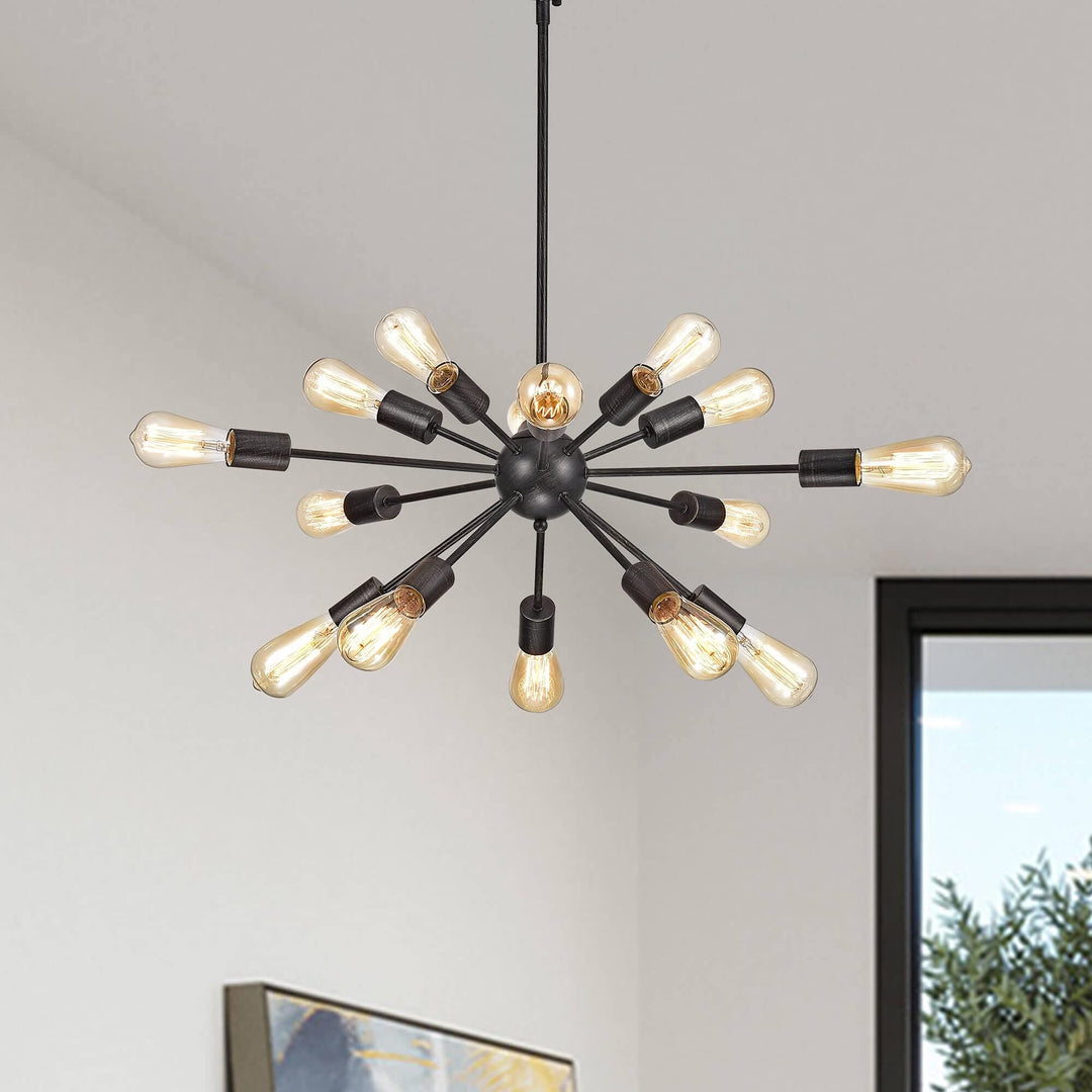 The Lighting Store Lorena Sputnik Antique Black 15-Light Industrial Pendant