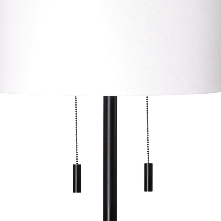 2-Light Metal Floor Lamp Black 64 Transitional - Diamond Home USA