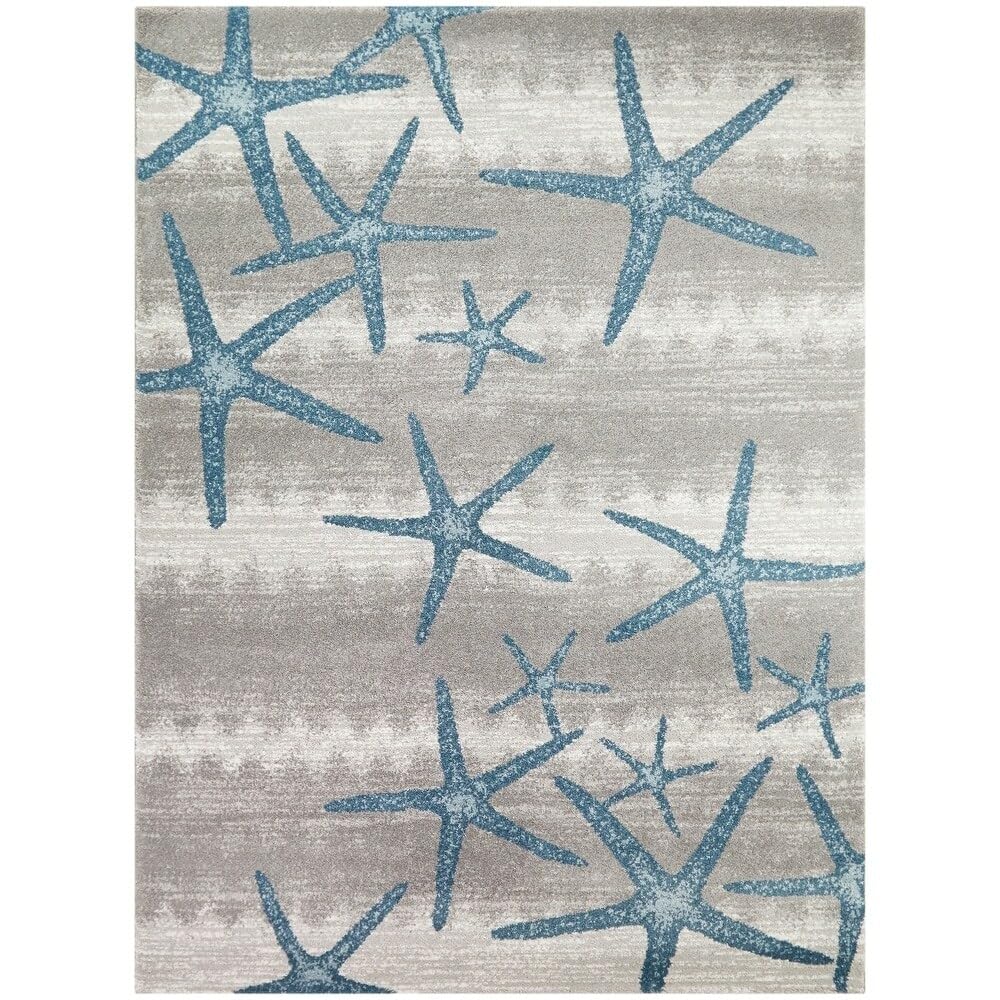 Balta Rugs Martin Coastal Starfish Area Rug 2'2" x 7' Runner - Gray