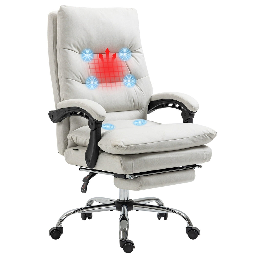 Vibration Massage Office Chair Heated Reclining Computer with Footrest Armrest