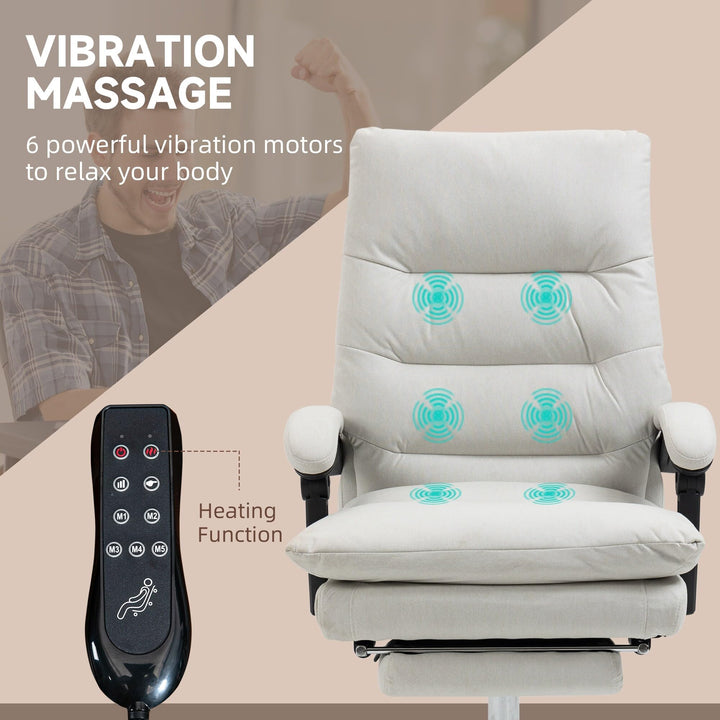 Vibration Massage Office Chair Heated Reclining Computer with Footrest Armrest