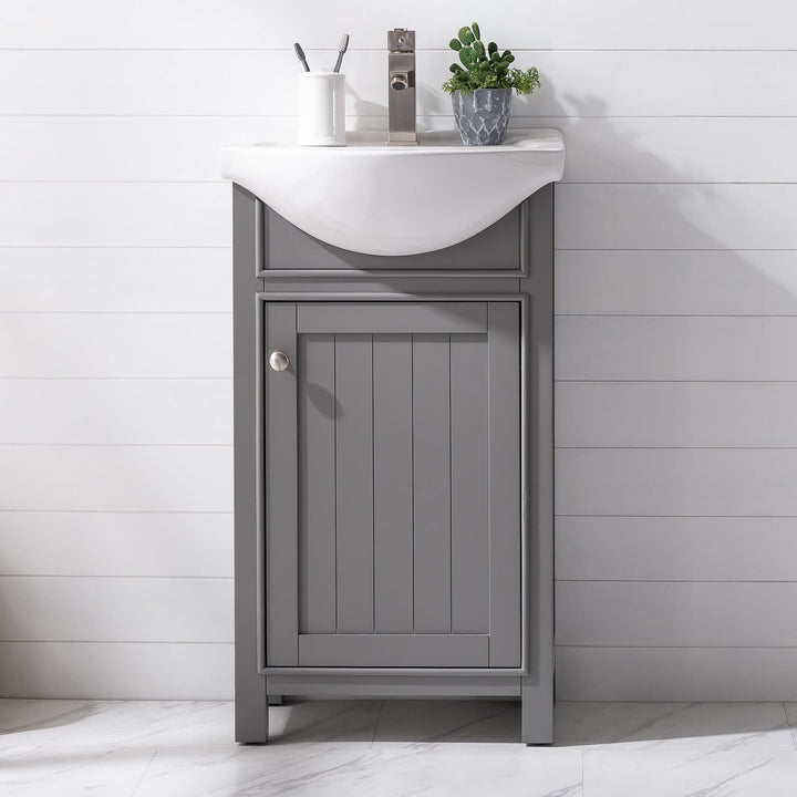 Design Element Marian 20" Solid Wood Single Sink Vanity in Gray Grey