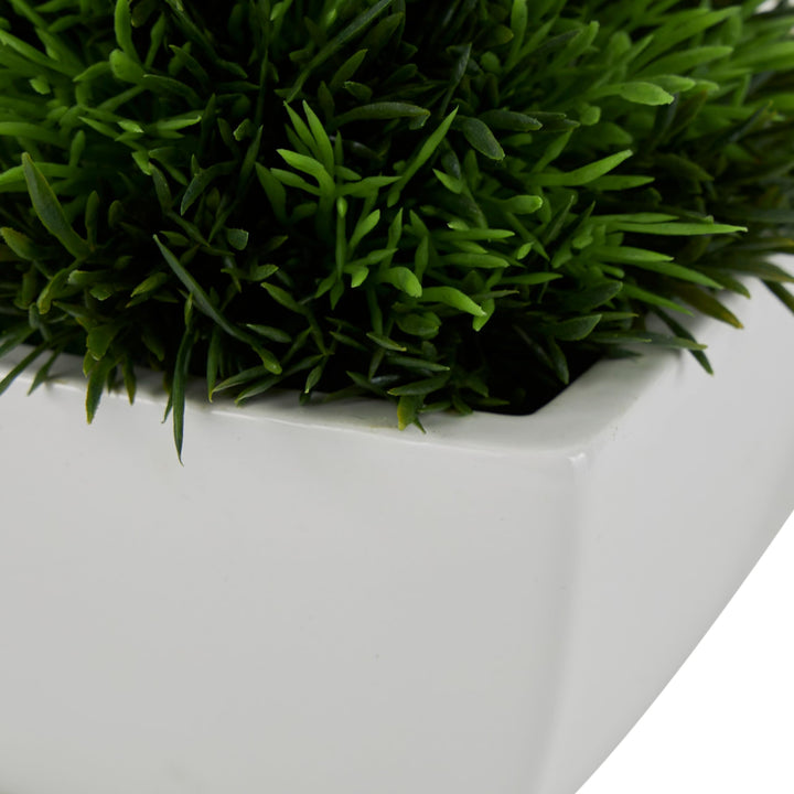 Green Foliage Artificial Plant with White Ceramic Pot