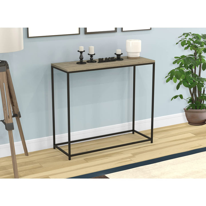 Safdie Console Table-Dark Taupe/Black Metal -