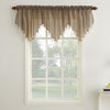 No. 918 Erica Crushed Voile Ascot Beaded Sheer Rod Pocket Curtain Valance 51x24 - Taupe