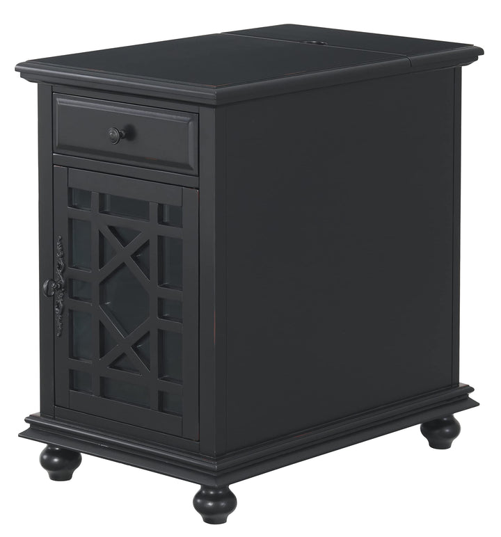 Martin Svensson Home Elegant Power Chairside End Table 24 in x 16 in x 25 in Antique Black