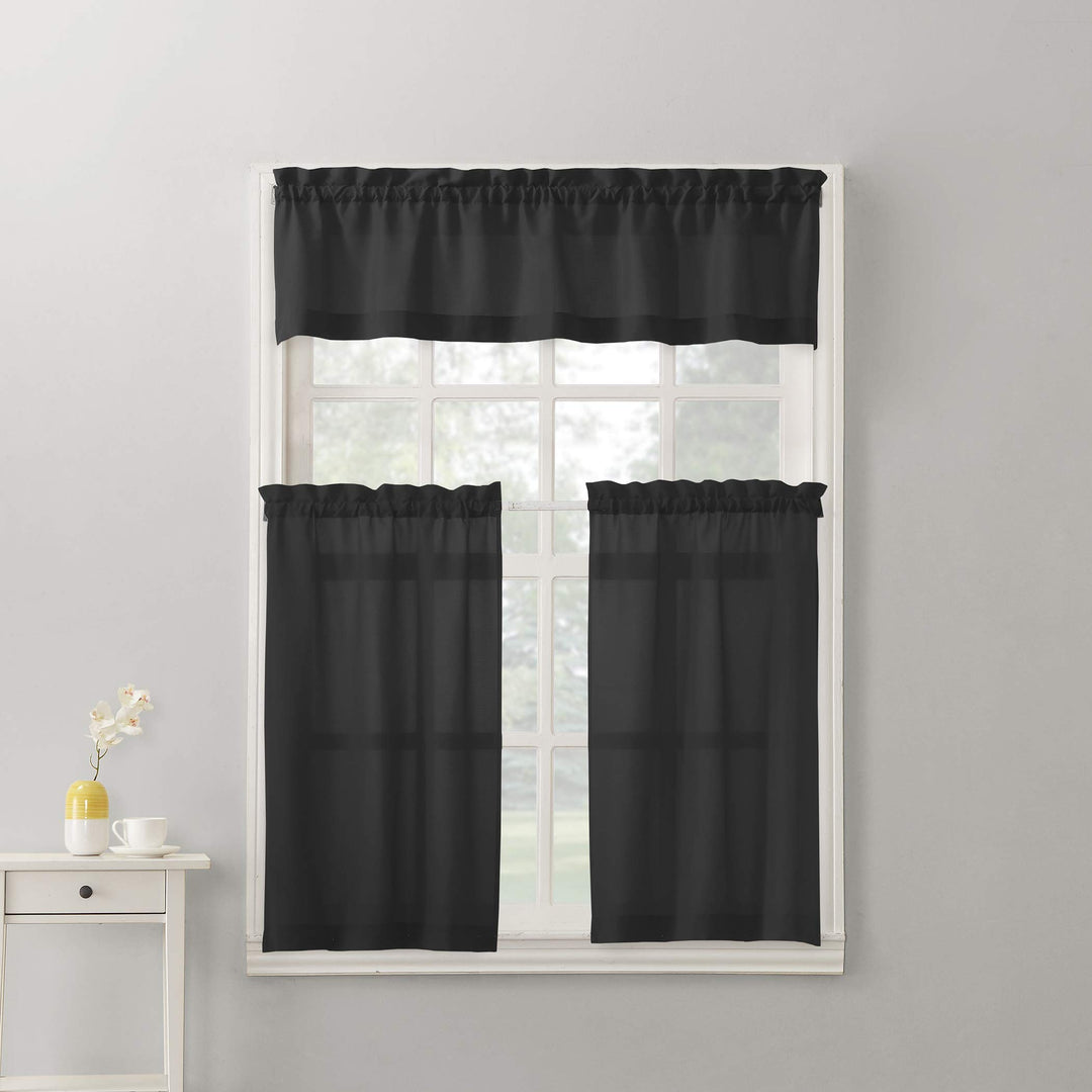 No. 918 Martine Microfiber Semi-Sheer Rod Pocket Kitchen Curtain Valance and