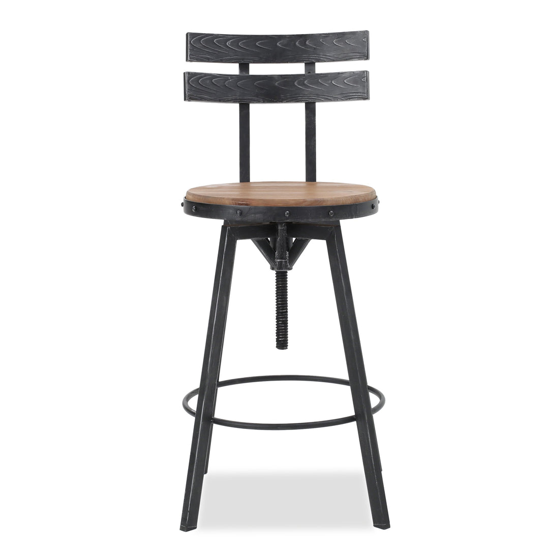 Christopher Knight Home Alanis Firwood Barstool 39" Black Brush Silver