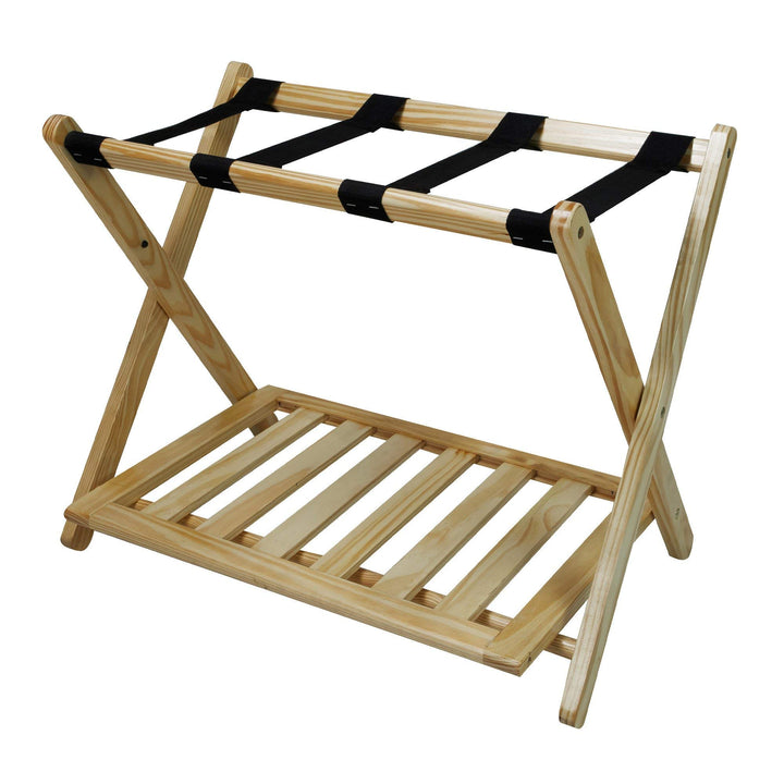 Natural Hotel Luggage Rack for Guest Room Folding Suitcase Rack Collapsible