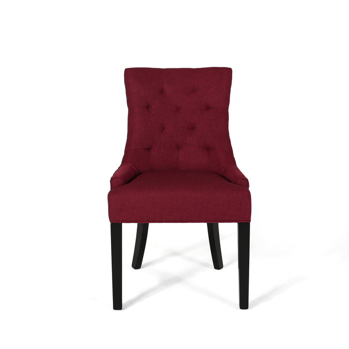 Christopher Knight Home Cheney Dining Chair Deep Red + Dark Brown Deep Red/Dark Brown