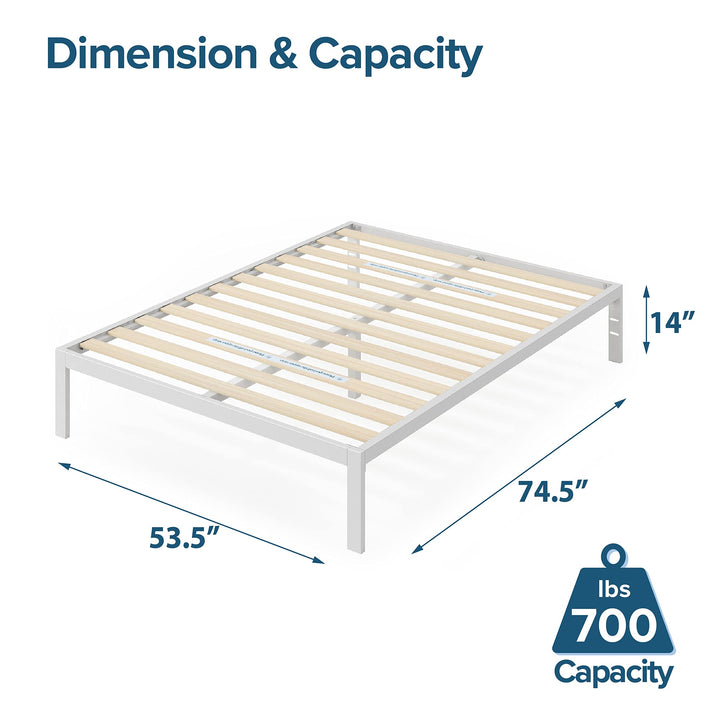 ZINUS Mia Metal Platform Bed Frame Wood Slat Support No Box Spring Needed Easy