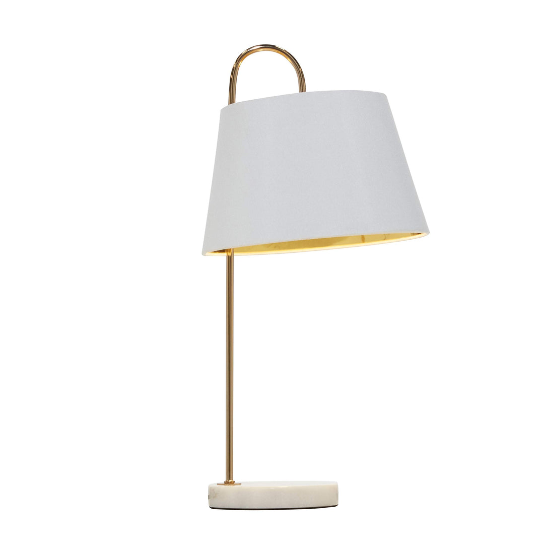 White and Gold Table Lamp with Marble Base 11" X 22.5" 11 22 Modern Contemporary