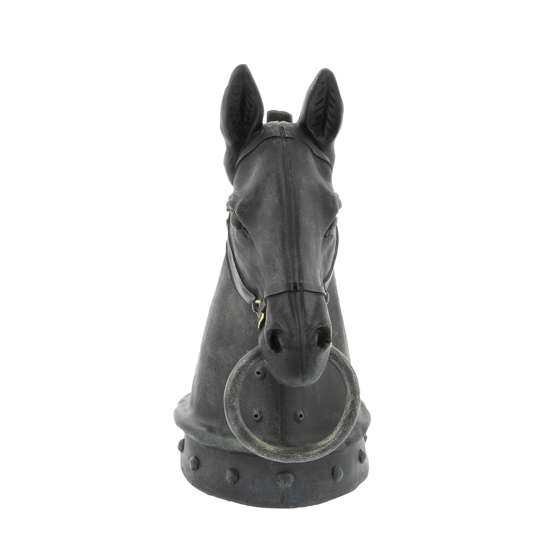 Jartop Polystone Horse Head Sculpture Black Resin