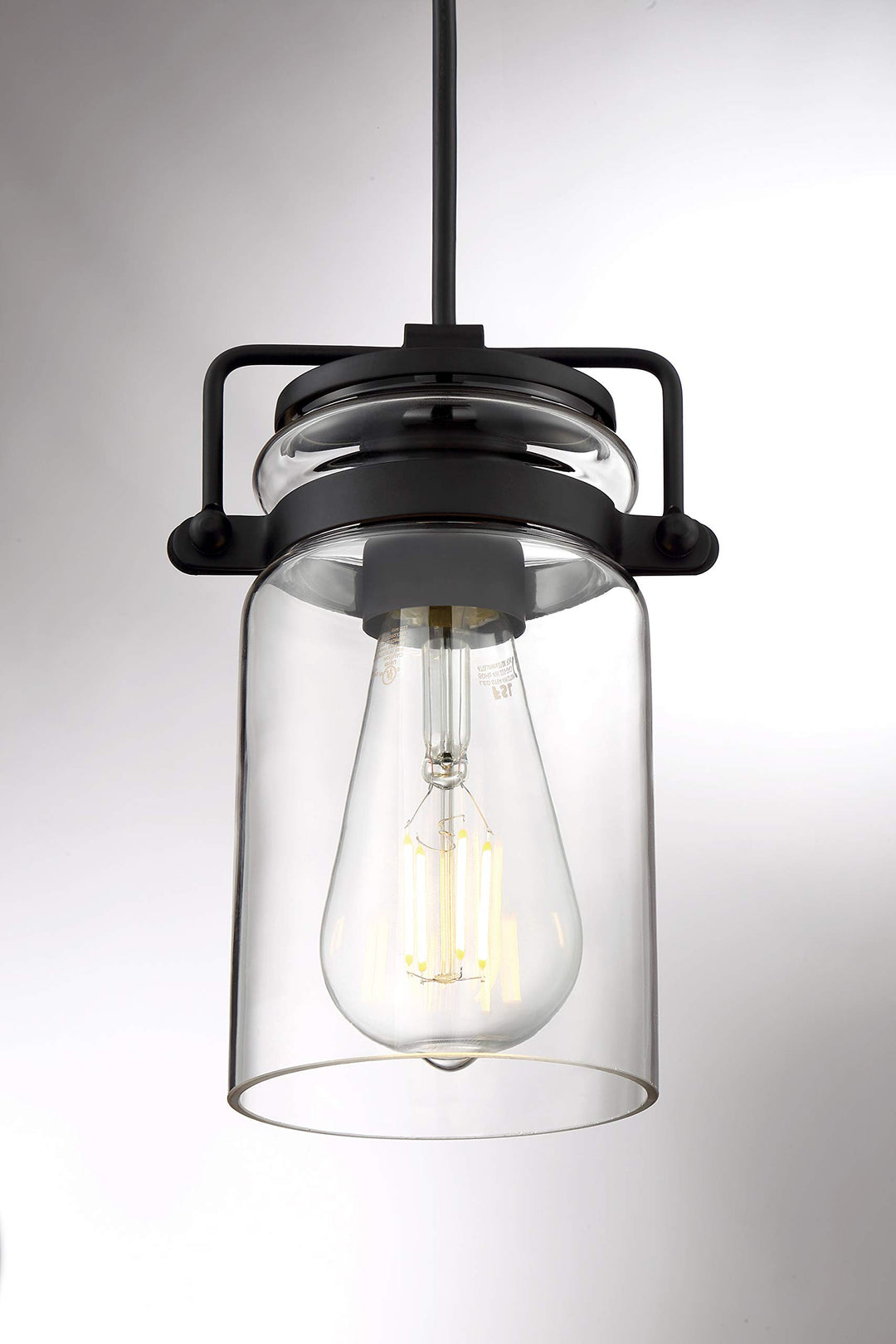 NUVO 60/6732 Antebellum 1 Light Mini Pendant Fixture Matte Black